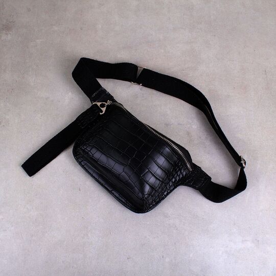 Женская поясная сумка, бананка, черная П1458