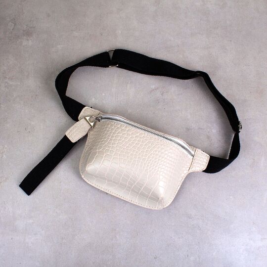 Жіноча поясна сумка, бананка, бежева П1459 Жіноча поясна сумка, бананка, бежева П1459