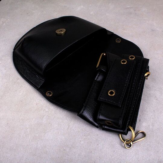 Женская поясная сумка, бананка, черная П1464