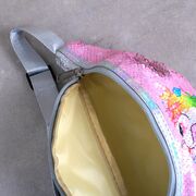 Детская сумка поясная, бананка, Единорог, розовая П1469