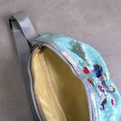 Детская сумка поясная, бананка, Единорог, голубая П1470