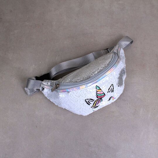 Дитяча сумка поясна, бананка, Єдиноріг, біла П1472 Дитяча сумка поясна, бананка, Єдиноріг, біла П1472