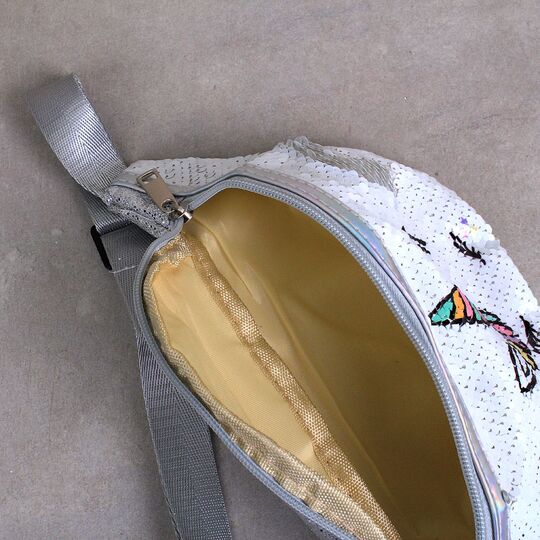 Дитяча сумка поясна, бананка, Єдиноріг, біла П1472 Дитяча сумка поясна, бананка, Єдиноріг, біла П1472