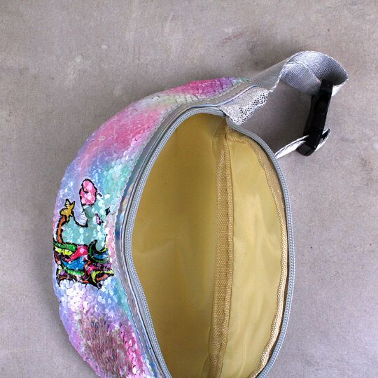 Детская сумка поясная, бананка, Единорог, розовая П1473