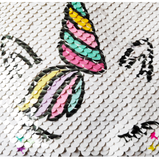 Детская сумка поясная, бананка, Единорог, голубая П1476