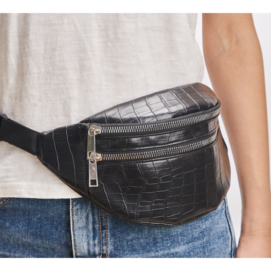 Женская сумка на пояс, бананка RAVIDINO, коричневая П1495