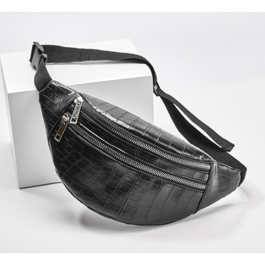 Женская сумка на пояс, бананка RAVIDINO, коричневая П1495