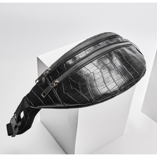 Женская сумка на пояс, бананка RAVIDINO, коричневая П1495