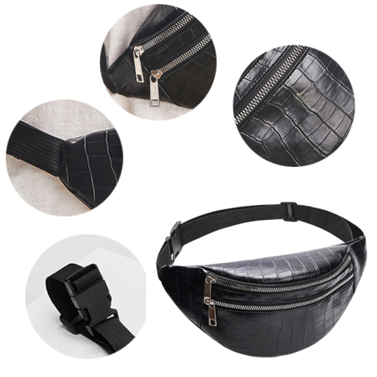 Женская сумка на пояс, бананка RAVIDINO, коричневая П1495