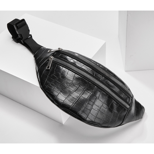 Женская сумка на пояс, бананка RAVIDINO, коричневая П1495