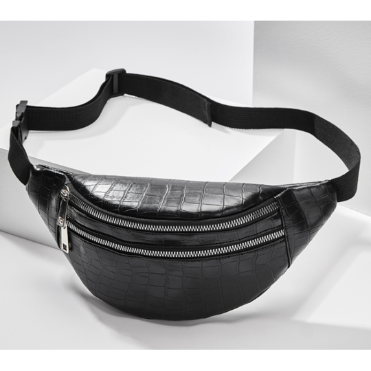 Женская сумка на пояс, бананка RAVIDINO, коричневая П1495