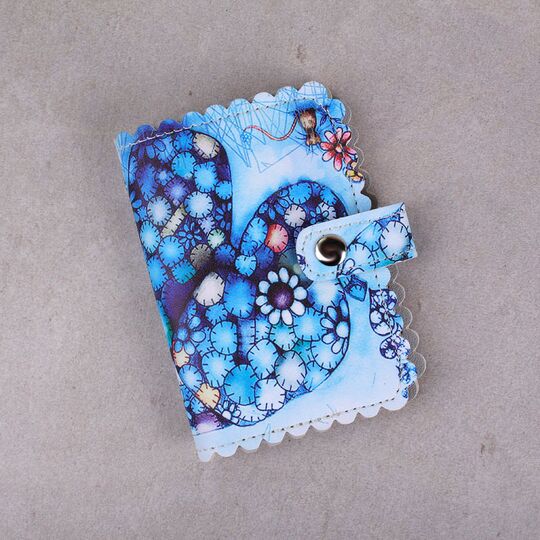 Визитница, картхолдер голубая П1519