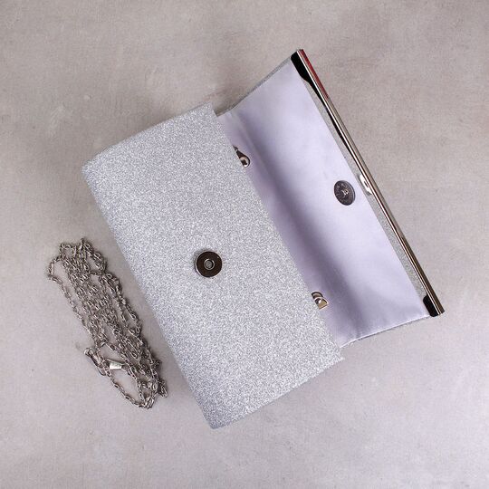 Клатч жіночий, сріблястий П1542