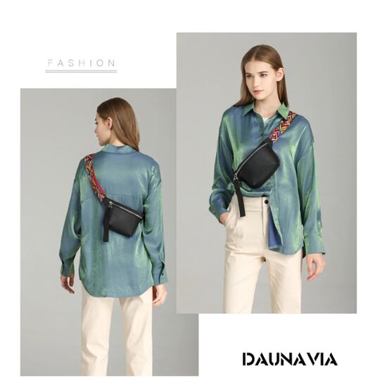 Поясна сумка жіноча на пояс DAUNAVIA, чорна П1547