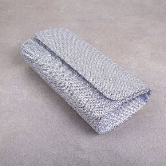 Клатч женский, серебристый П1580