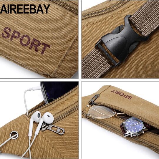 Сумка банан, на пояс AIREEBAY, коричневая П1583