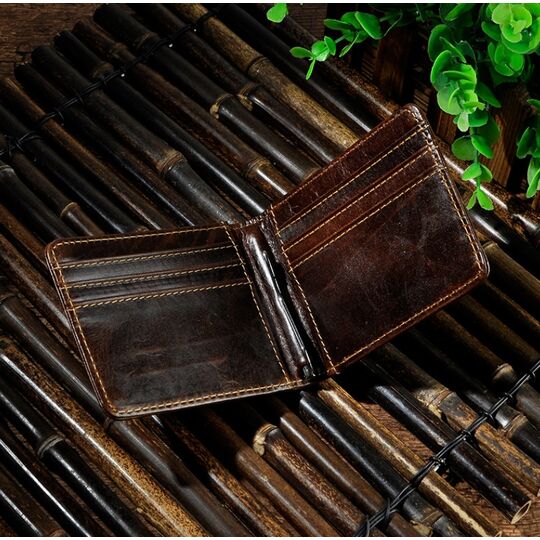 Затиск чоловічий для грошей, коричневий, П1599