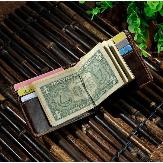 Затиск чоловічий для грошей, коричневий, П1599