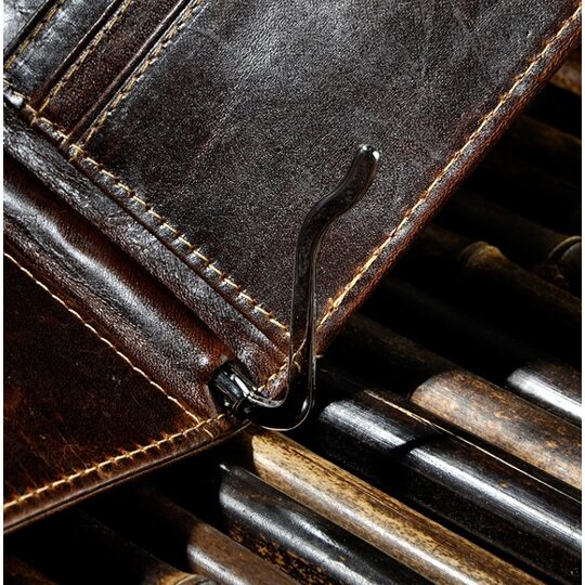 Затиск чоловічий для грошей, коричневий, П1599