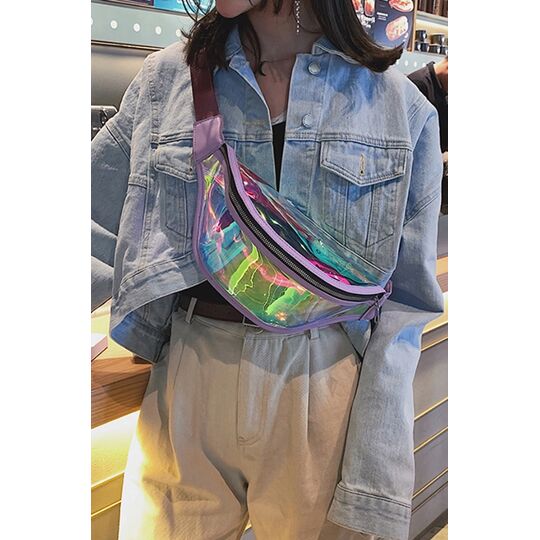 Женская сумка, банан, голубая П1603