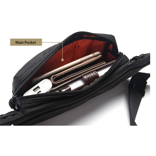 Поясна сумка чоловіча, чорна, П1618