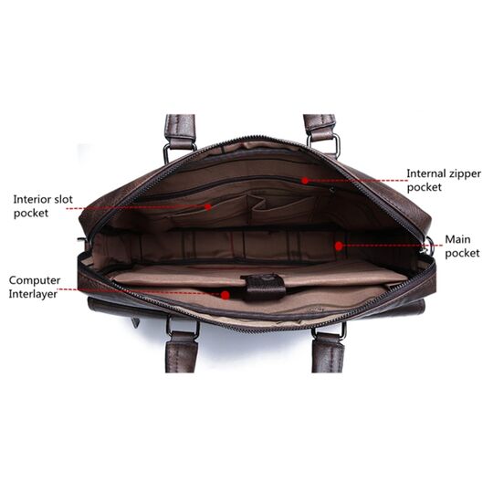 Чоловічий портфель, сумка JEEP BULUO, коричнева П1678