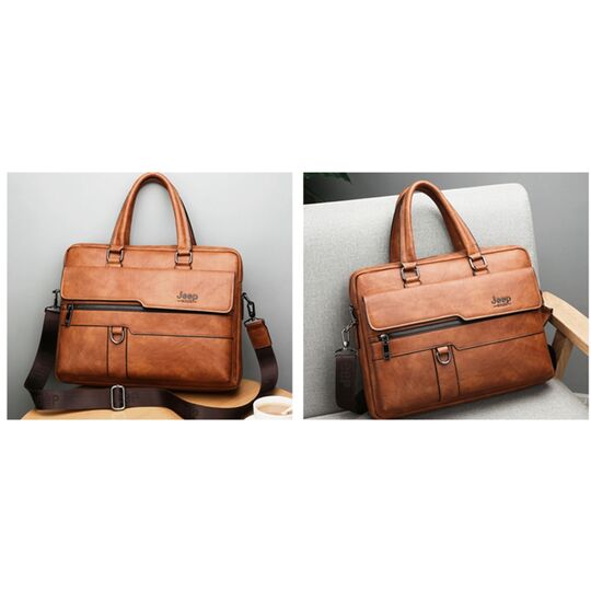 Чоловічий портфель, сумка JEEP BULUO, коричнева П1678