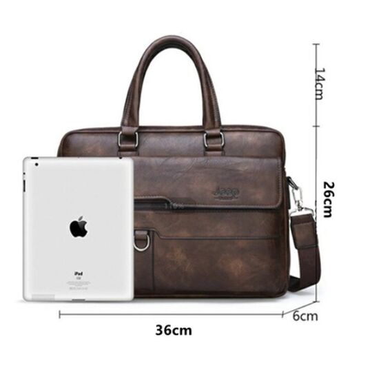 Чоловічий портфель, сумка JEEP BULUO, коричнева П1678