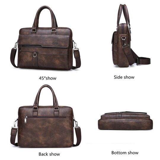 Чоловічий портфель, сумка JEEP BULUO, коричнева П1678