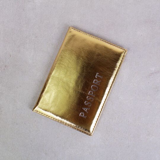 Обложка для паспорта, золотистая П1680