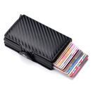 Визитница, черная карбон П1693