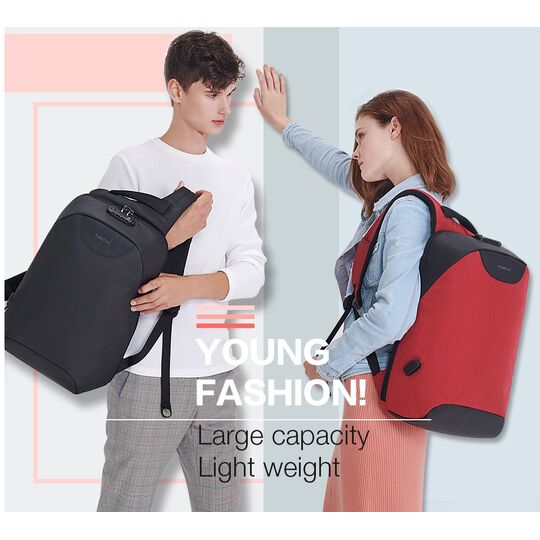 Рюкзаки для ноутбуков - Рюкзак для ноутбука с RFID, коричневый П1694