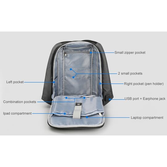 Рюкзаки для ноутбуков - Рюкзак для ноутбука, коричневый П1697