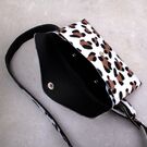 Сумка поясна жіноча, Леопард, біла П1709