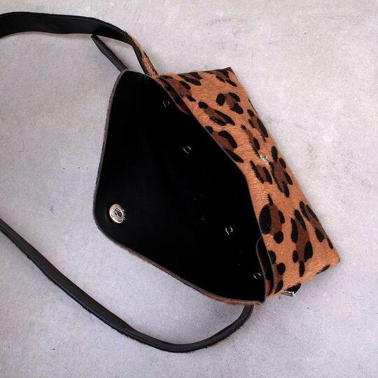 Сумка поясная женская, Леопард, коричневая П1710