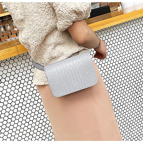 Сумка поясная женская "Badiya", серая П1715