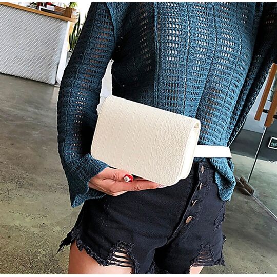 Сумка поясна жіноча 'Badiya', біла П1716