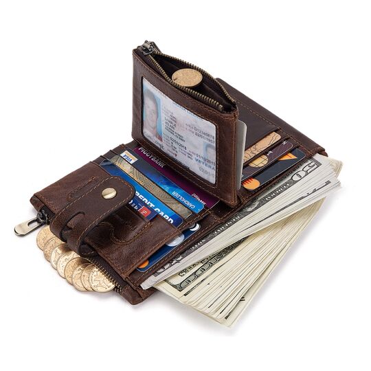 Мужское портмоне KAVIS, коричневый П1717