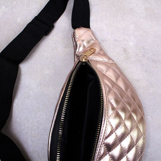 Сумка бананка, жіноча, золотиста П1749