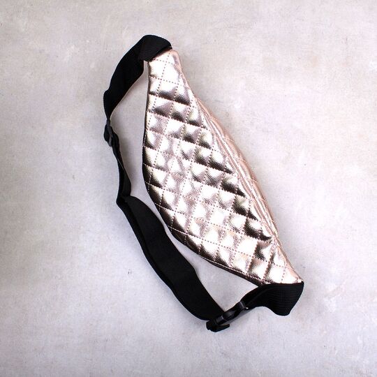 Сумка бананка, жіноча, золотиста П1749