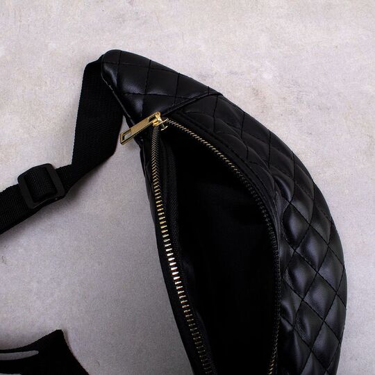 Сумка бананка, жіноча, чорна П1750