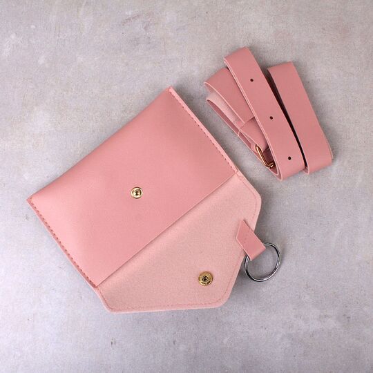 Сумка клатч на пояс, розовая П1766