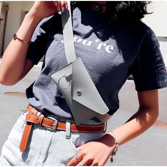 Сумка клатч на пояс, чорна П1768