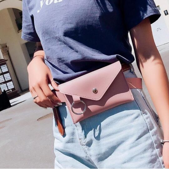 Сумка клатч на пояс, чорна П1768