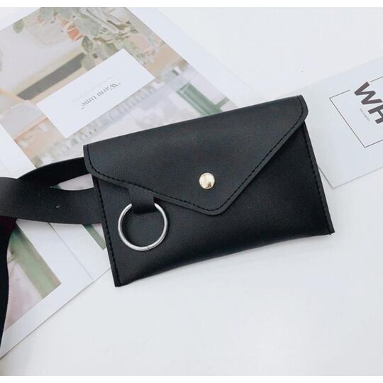 Сумка клатч на пояс, чорна П1768