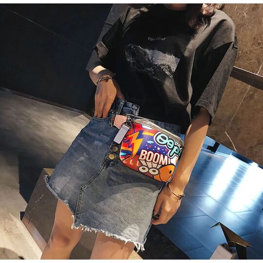 Женская поясная сумка, бананка, граффити П1810