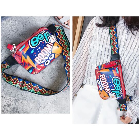 Женская поясная сумка, бананка, граффити П1810