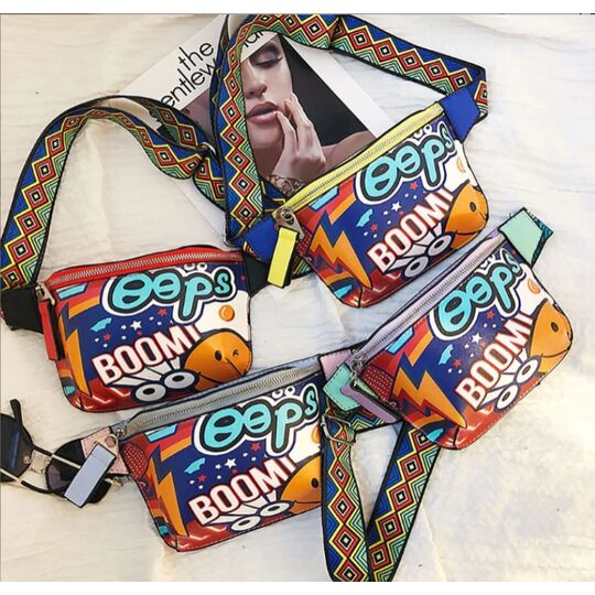 Женская поясная сумка, бананка, граффити П1810