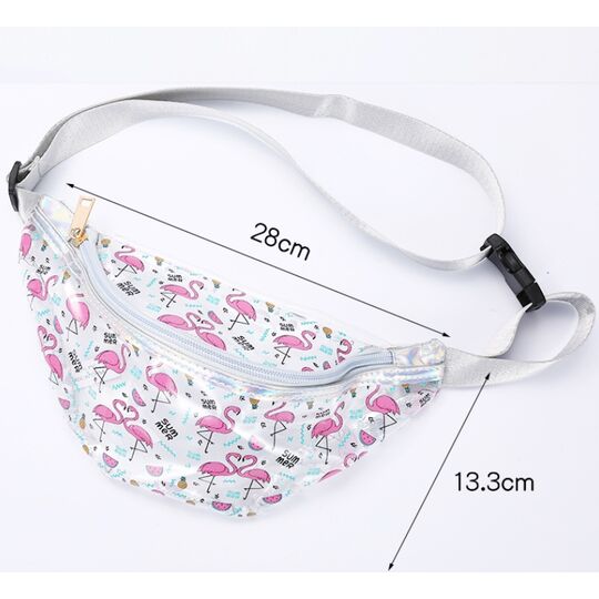 Детская сумка на пояс, бананка, Фламинго, П1832