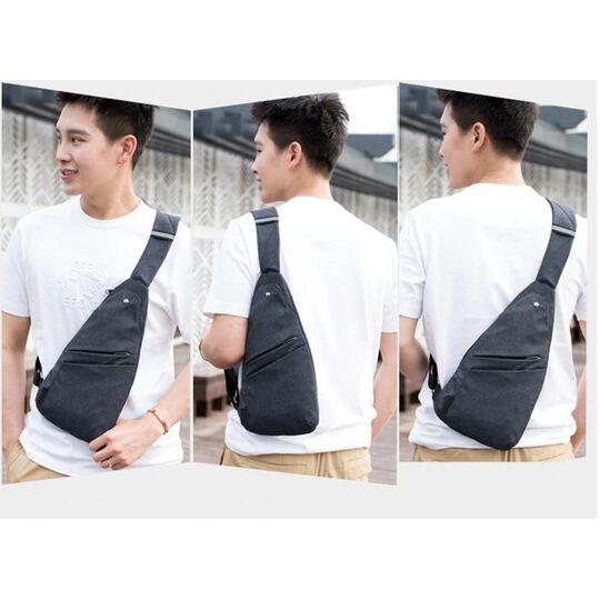 Мужская сумка слинг на плечо, черная П1836